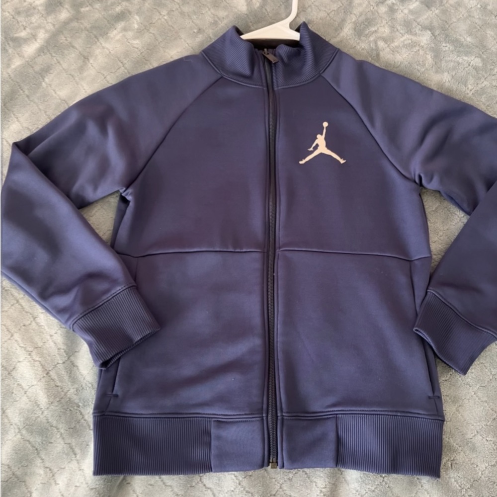Jordan Boys Navy Blue Full Zip Jumpman Track Jacket Size Small 8-10 Years